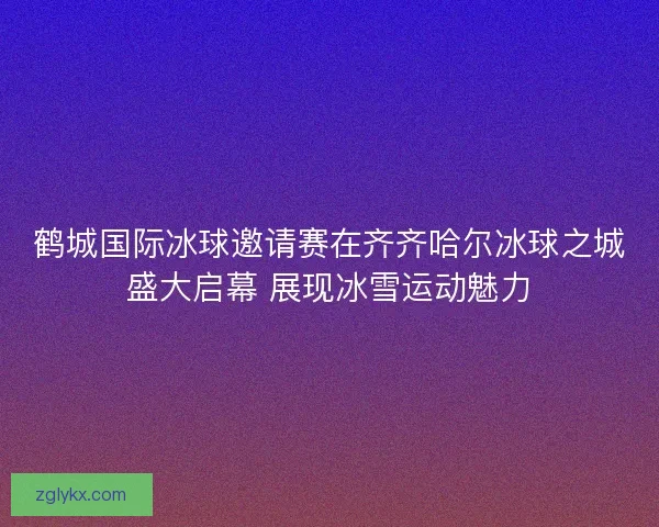 鹤城国际冰球邀请赛在齐齐哈尔冰球之城盛大启幕 展现冰雪运动魅力